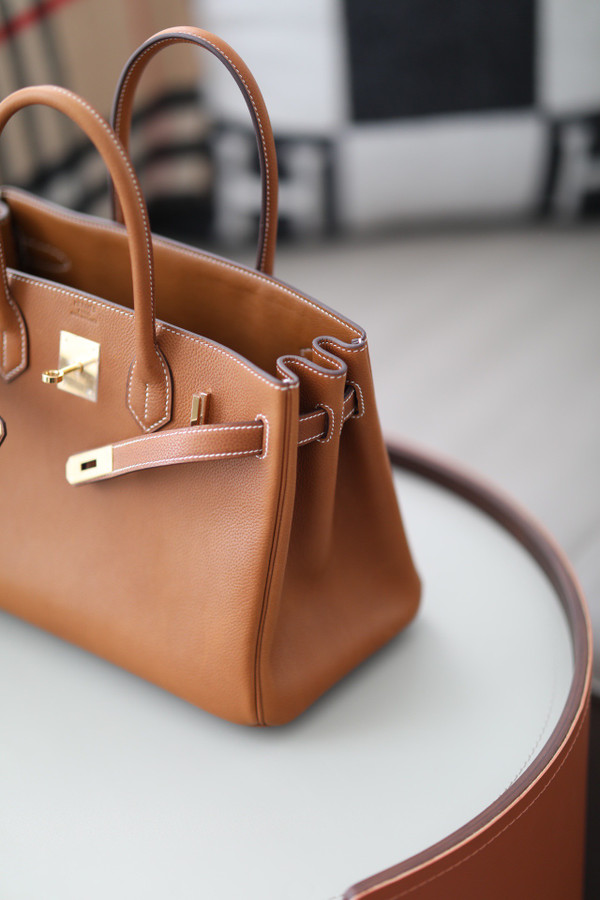 Hermès 3 En 1 Birkin 30 Gold Barenia Faubourg and Toile with Gold Hardware