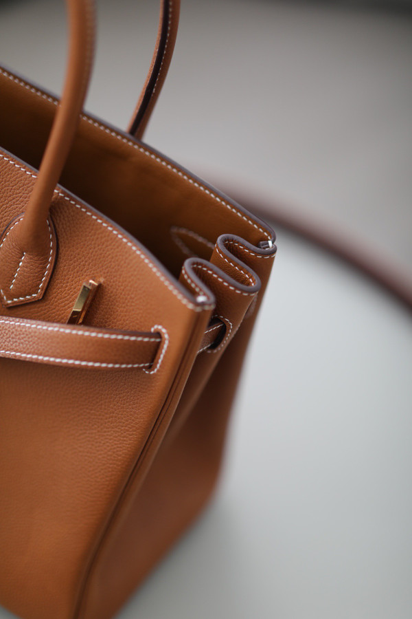 Hermès 3 En 1 Birkin 30 Gold Barenia Faubourg and Toile with Gold Hardware