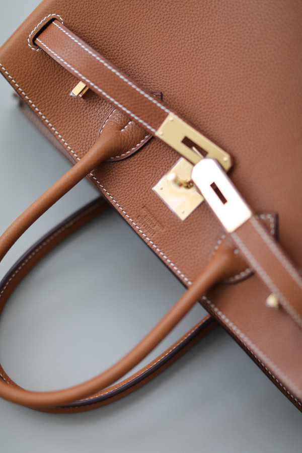 Hermès 3 En 1 Birkin 30 Gold Barenia Faubourg and Toile with Gold Hardware