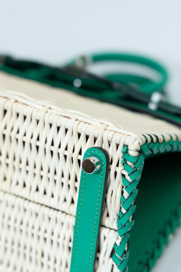 [Exclisuve] Hermes Limited Edition Picnic Birkin 25 Sellier Wicker and  Bamboo Barenia leather  SS 2021