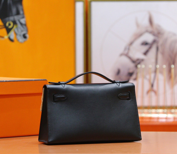 Hermès Black Mini Kelly Swift Gold Hardware