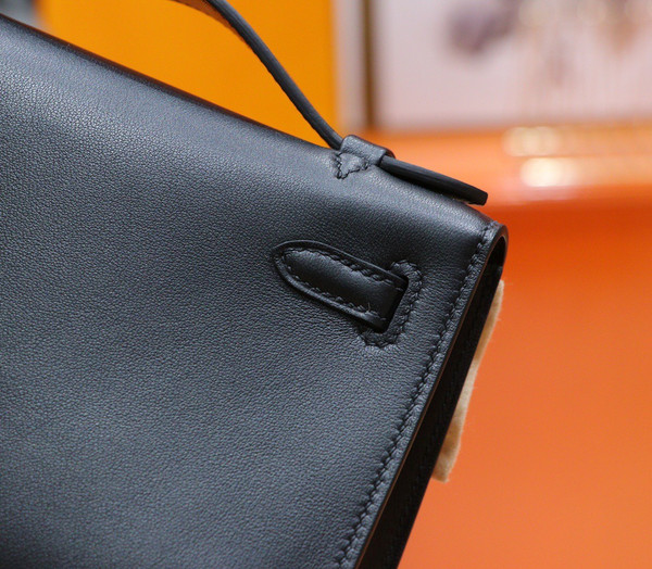 Hermès Black Mini Kelly Swift Gold Hardware