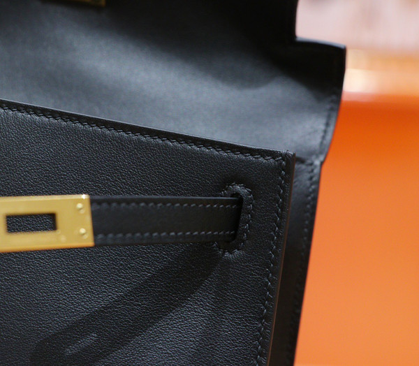 Hermès Black Mini Kelly Swift Gold Hardware
