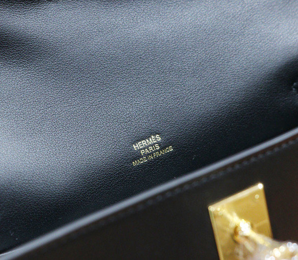 Hermès Black Mini Kelly Swift Gold Hardware