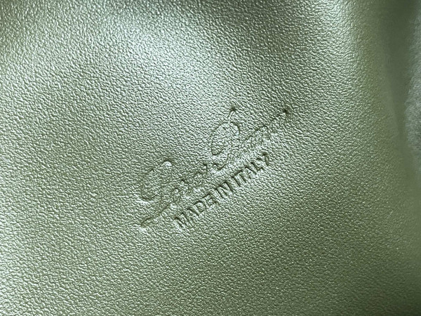 Loro Piana Extra Pocket Pouch L19  Ostrich Leather Dark Lichen Green