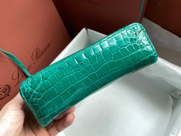 Loro Piana Extra Pocket Pouch L19  Emeralds Alligator