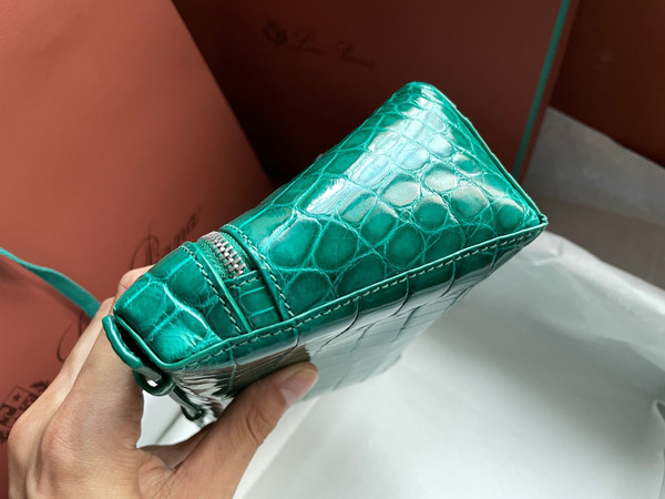 Loro Piana Extra Pocket Pouch L19  Emeralds Alligator
