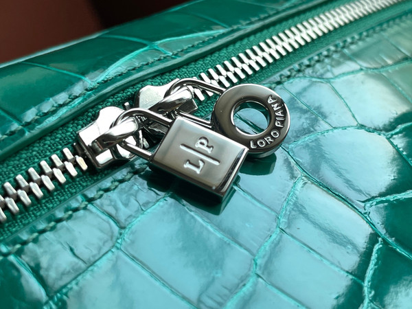 Loro Piana Extra Pocket Pouch L19  Emeralds Alligator