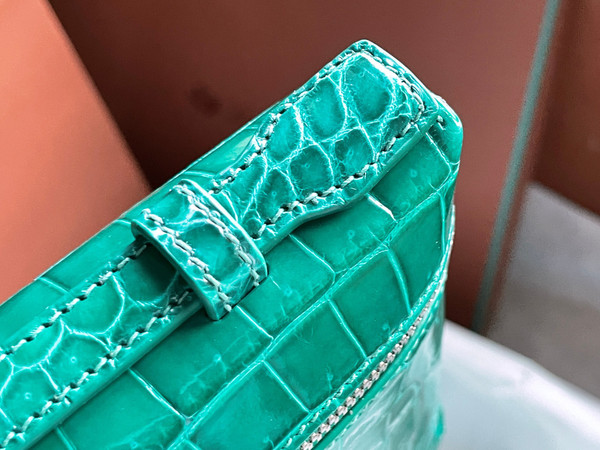 Loro Piana Extra Pocket Pouch L19  Emeralds Alligator