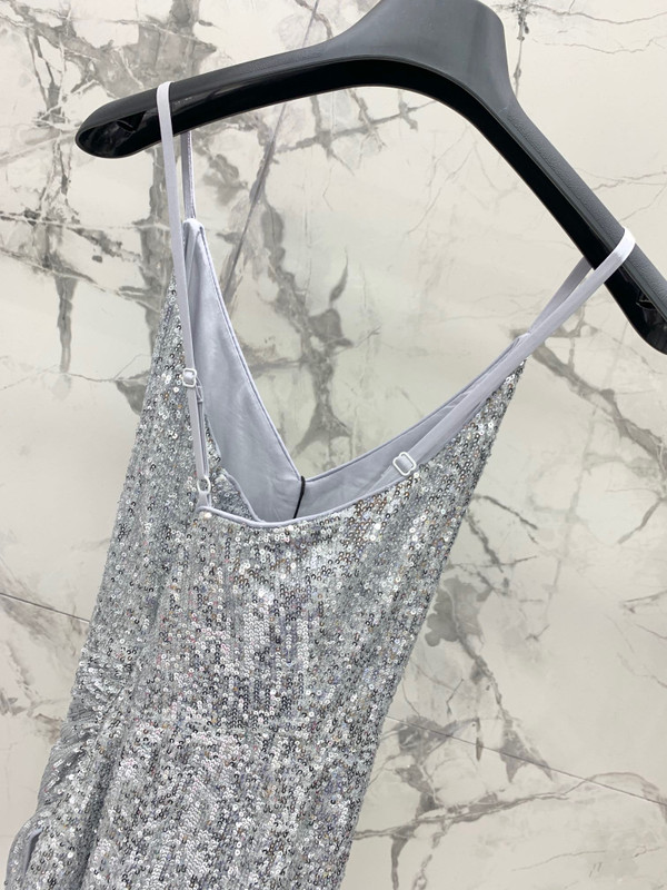 Balmain Long sequinned dress Silver