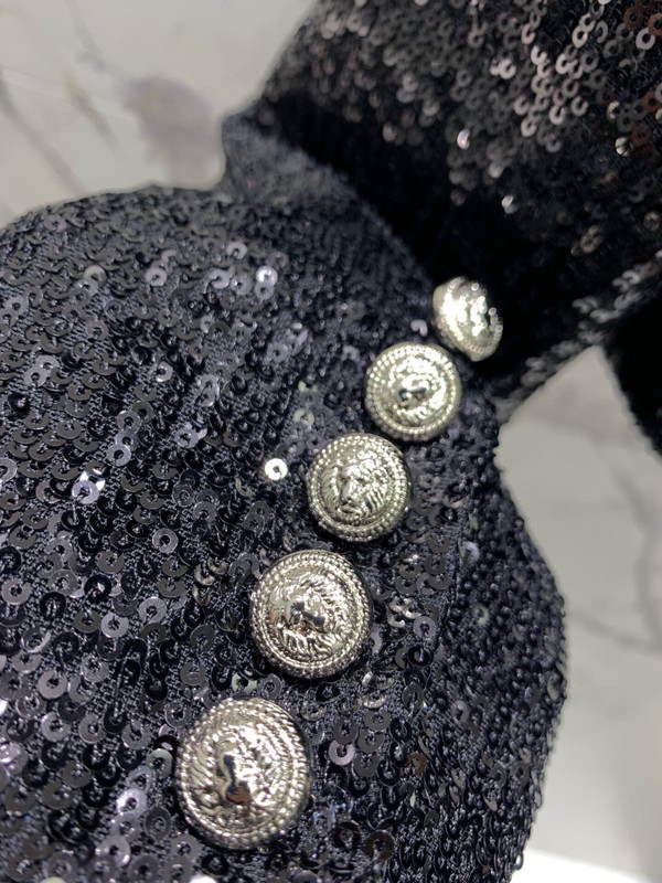 Balmain Short sequin jacket Black