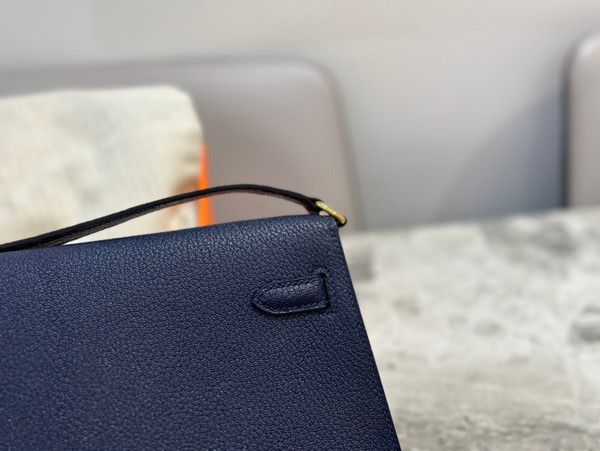 Hermes Kelly Elan Shoulder Strap Bag Blue