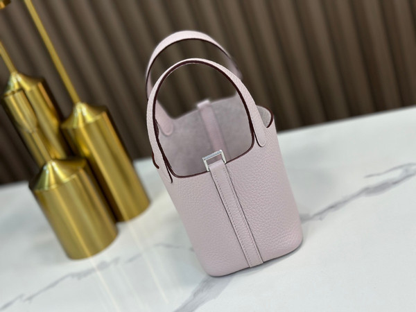 Hermes Limited Edition Picotin Lock Micro Mini 14 Bag Mauve pale  togo Tote palladium Hardware