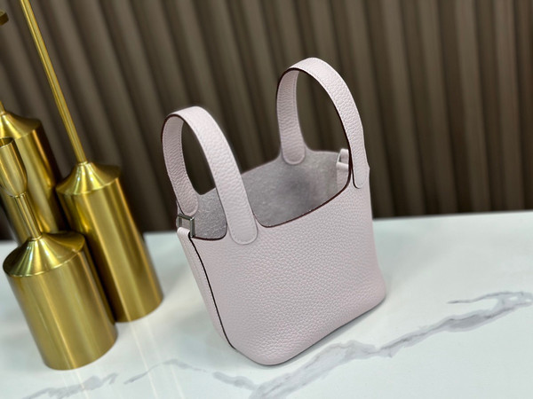 Hermes Limited Edition Picotin Lock Micro Mini 14 Bag Mauve pale  togo Tote palladium Hardware