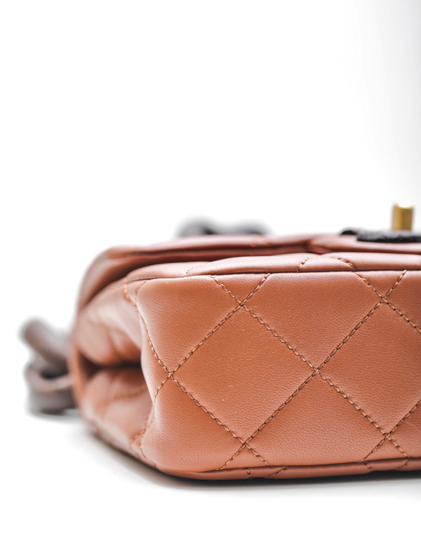 CHANEL MINI FLAP BAG Lambskin & Wenge Wood