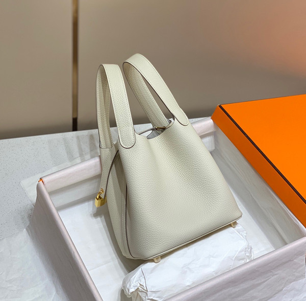 Hermes wool Picotin Lock 18 Togo Leather Bag