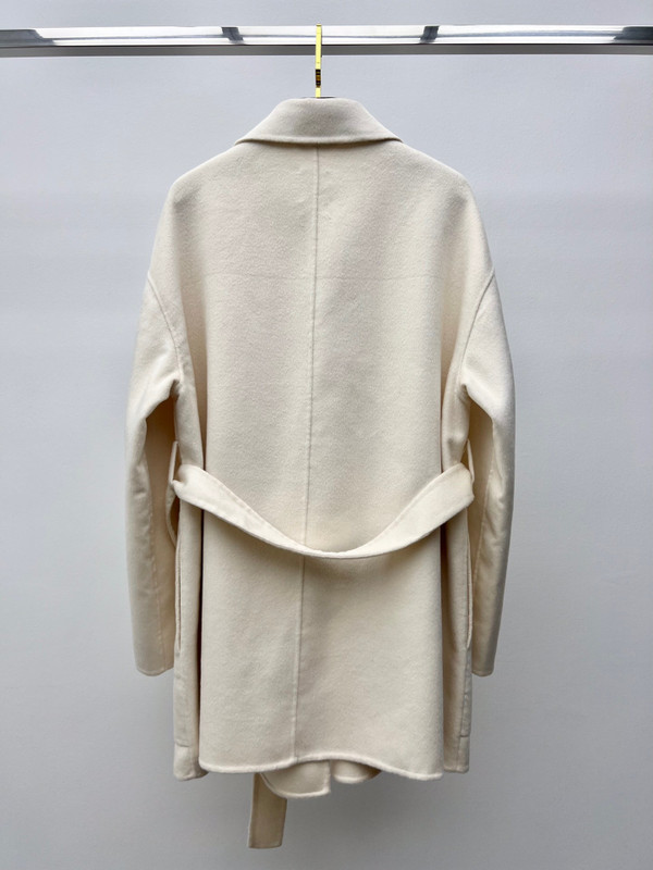 Hermès white cashmere Wrap coats 2023