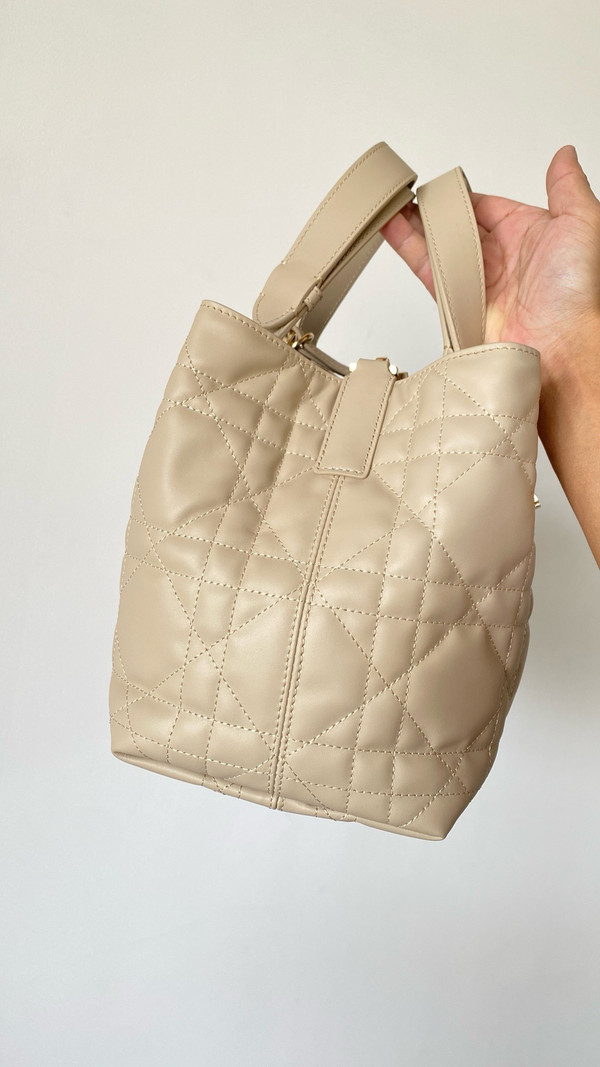 Christian Dior medium DIOR TOUJOURS BAG Beige Macrocannage Calfskin