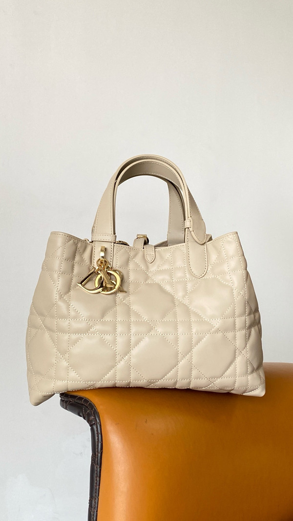 Christian Dior medium DIOR TOUJOURS BAG Beige Macrocannage Calfskin