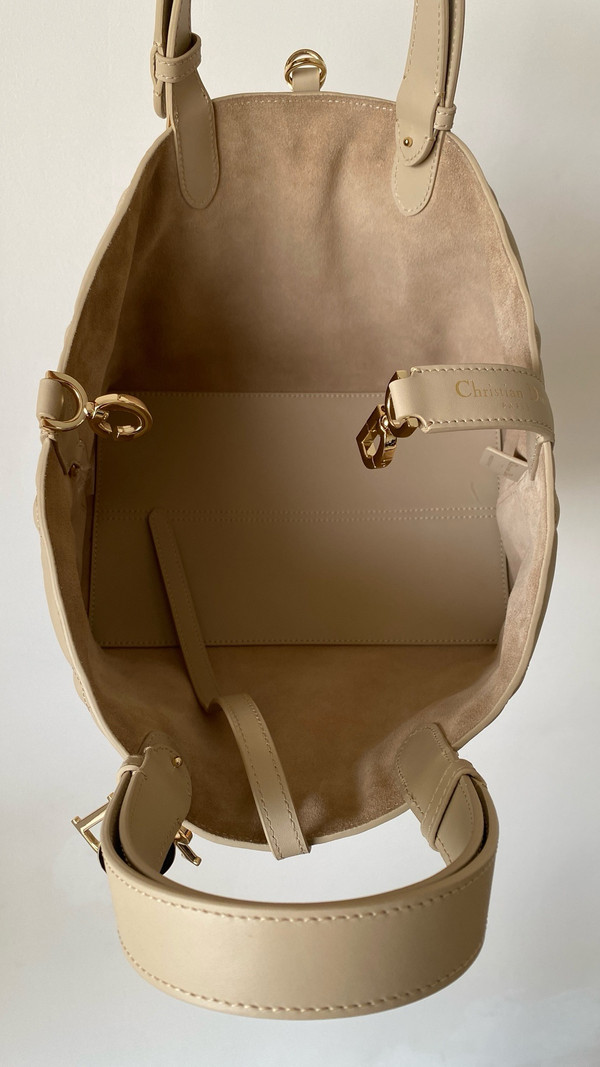 Christian Dior medium DIOR TOUJOURS BAG Beige Macrocannage Calfskin