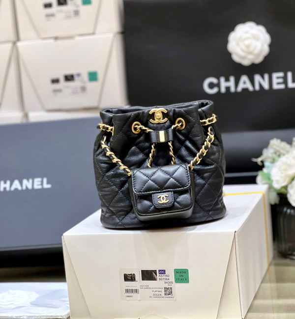 CHANEL Calfskin & Gold-Tone Metal SMALL BACKPACK fw2023