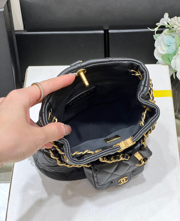 CHANEL Calfskin & Gold-Tone Metal SMALL BACKPACK fw2023