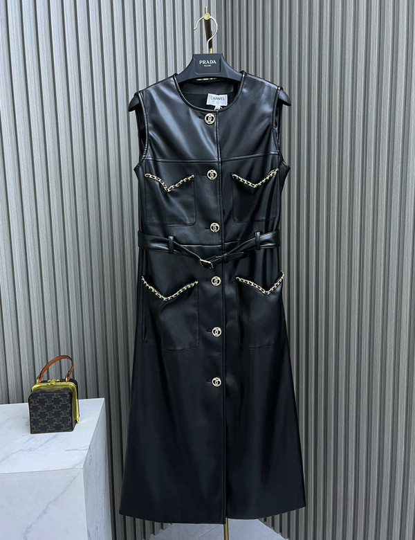 CHANEL Calfskin  DRESS & BELT