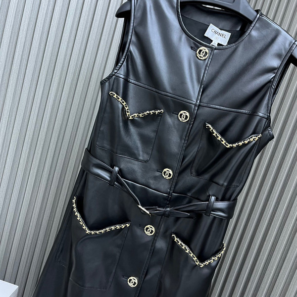 CHANEL Calfskin  DRESS & BELT