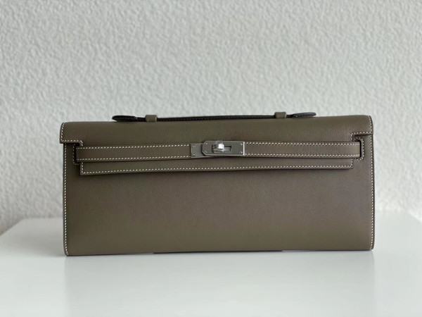 Hermes Kelly 31cm Cut Pochette Swift PHW