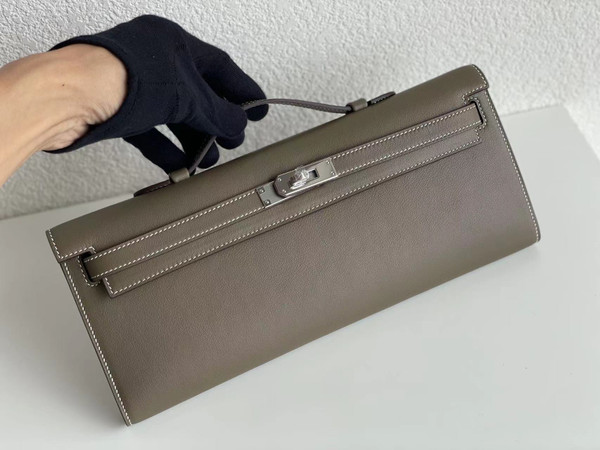 Hermes Kelly 31cm Cut Pochette Swift PHW