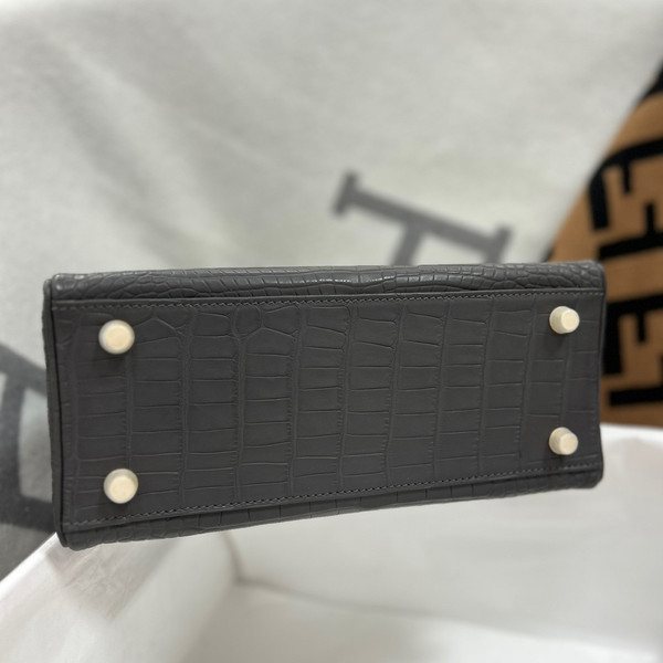 Hermes Etain Alligator KELLY 25 WITH GOLD  HARDWARE