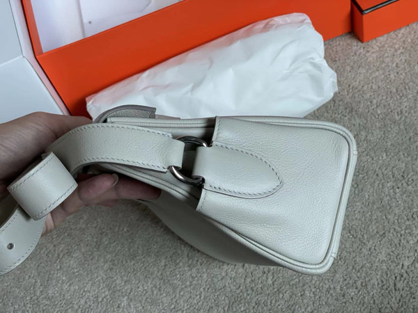 HERMES Kelly Messenger 27 Gris Grey TOGO PALLADIUM HARDWARE