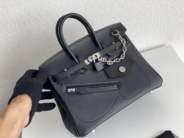 Hermès Limited Edition Birkin Rock 25 Black Volupto Palladium Hardware