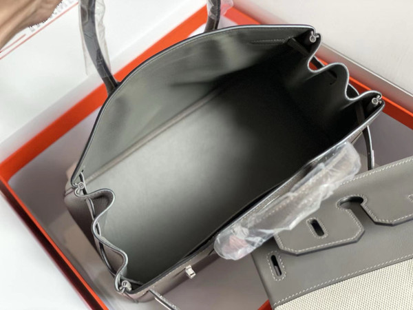 Hermès 3 En 1 Birkin 30 Etoupe Barenia Faubourg and Toile with Palladium Hardware