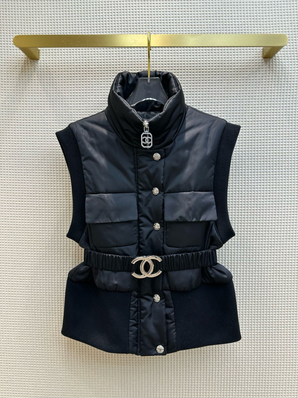 Chanel 2023/24 CoCo Neige Satin & Cashmere VEST BLACK