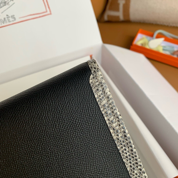 HERMÈS JIGE ELAN 29 BLACK SWIFT AND GREY LIZARD