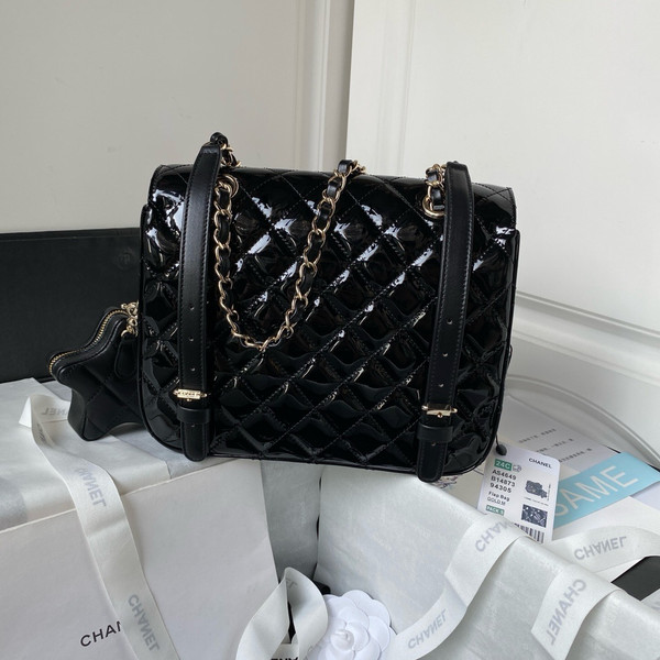 CHANEL BACKPACK & STAR COIN PURSE BLACK