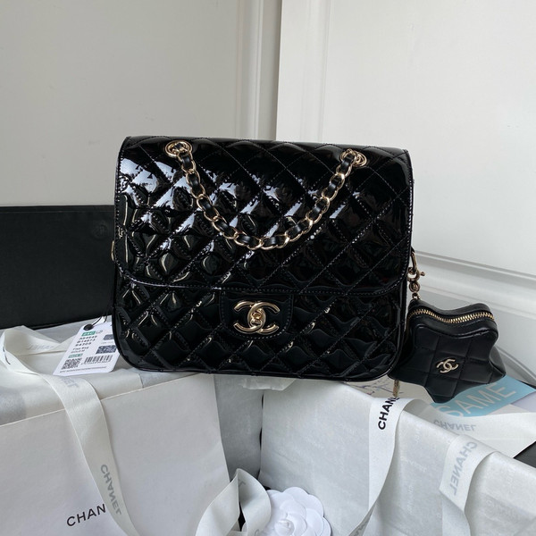 CHANEL BACKPACK & STAR COIN PURSE BLACK