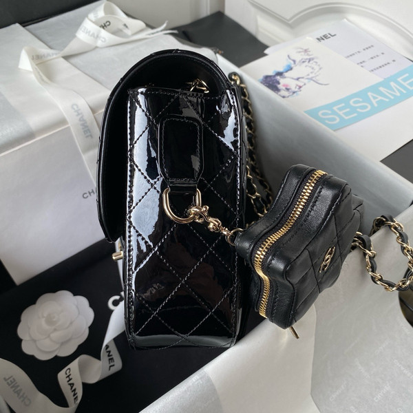 CHANEL BACKPACK & STAR COIN PURSE BLACK