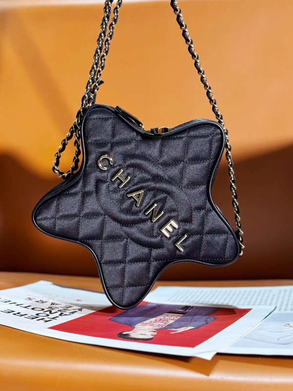CHANEL STAR HAND BAG BLACK