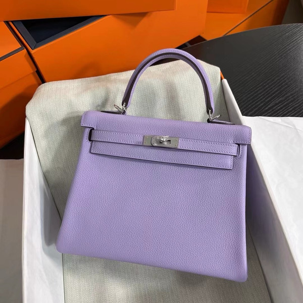 Hermès Lilas Kelly 25  Togo Palladium Hardware