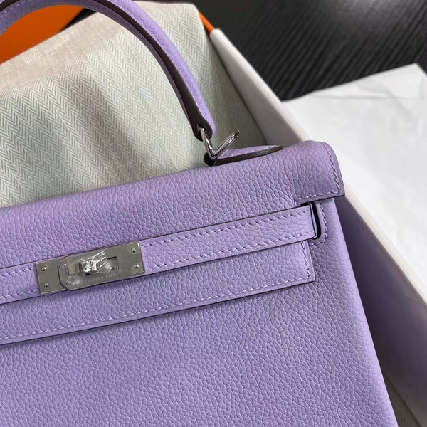 Hermès Lilas Kelly 25  Togo Palladium Hardware