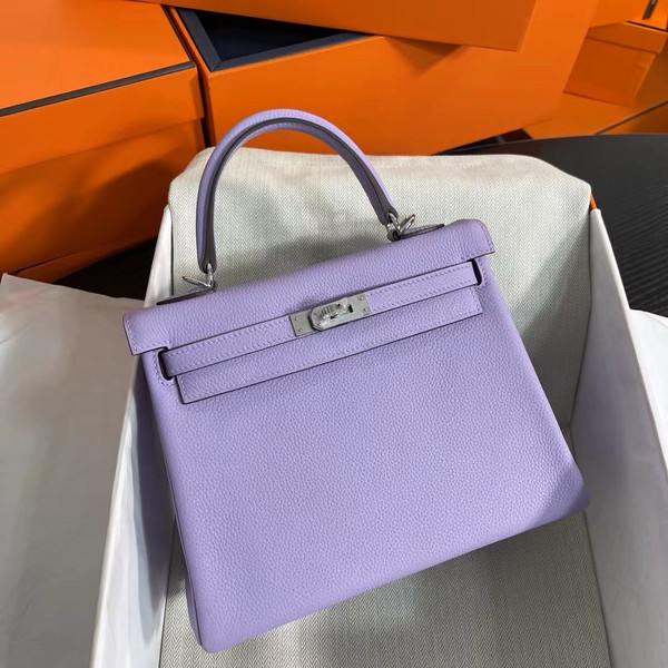 Hermès Lilas Kelly 25  Togo Palladium Hardware
