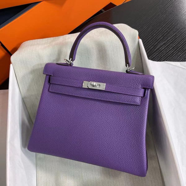 Hermes Ultraviolet Kelly 25 cm Togo Palladium Hardware