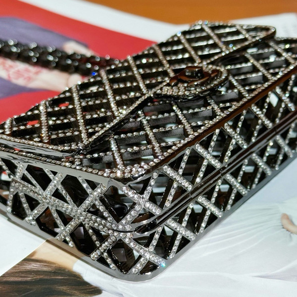 Chanel  Strass & Black Metal MINI EVENING BAG