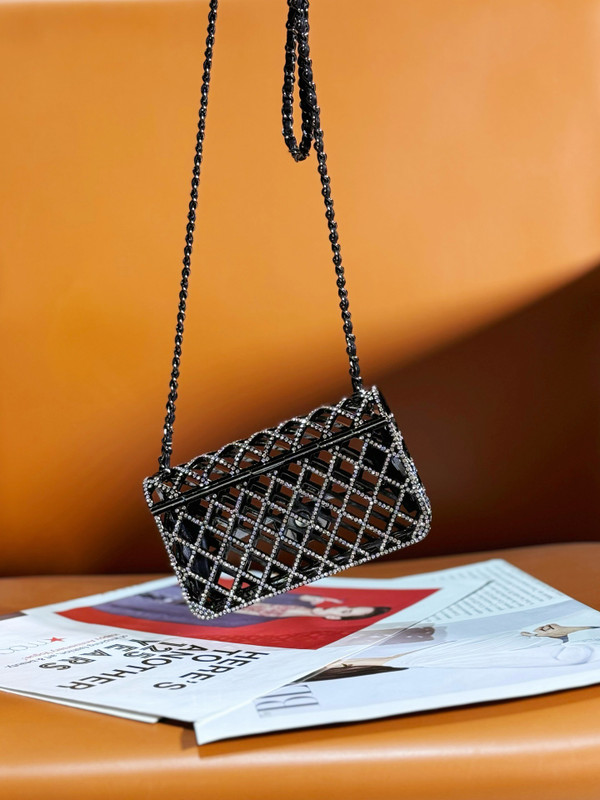 Chanel  Strass & Black Metal MINI EVENING BAG