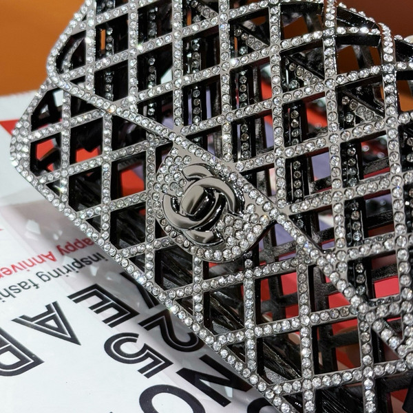 Chanel  Strass & Black Metal MINI EVENING BAG