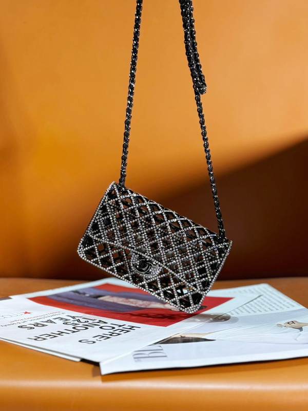 Chanel  Strass & Black Metal MINI EVENING BAG