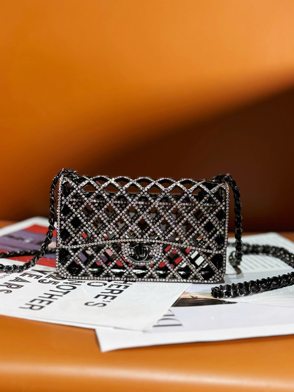 Chanel  Strass & Black Metal MINI EVENING BAG