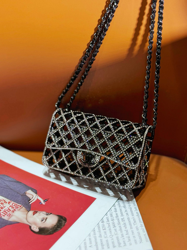 Chanel  Strass & Black Metal MINI EVENING BAG